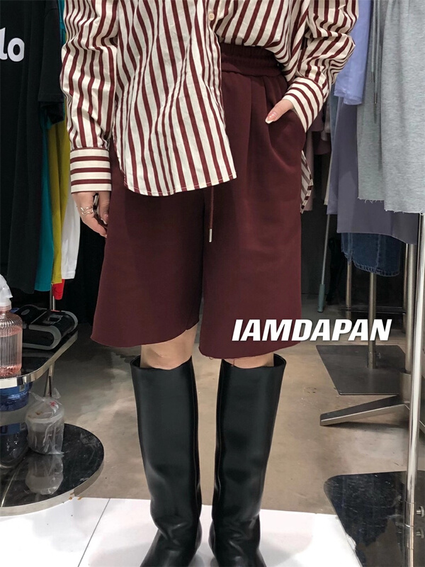 goods in stock! [I am Dapan] elastic waist loose simple casual shorts 6917# zxl