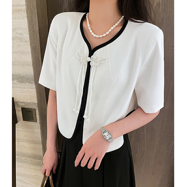 [Hanna Hanna] small fragrance, thin and versatile shirt m10003# XJ
