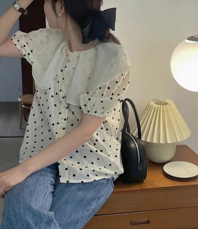 New in early summer! "O.LUCKY" Korean wave dot printed shirt 1638# HBX