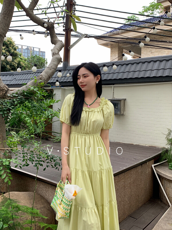 【5】 Pleated lady dress 5231# L