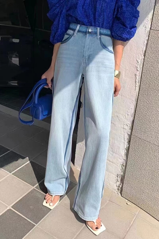 [x2 fansiyu] wide legged Tencel mopping jeans 6122# WTT