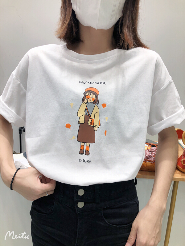 New in early summer! [three thousand gold] round neck personalized printed short sleeve T-shirt 00165# ll