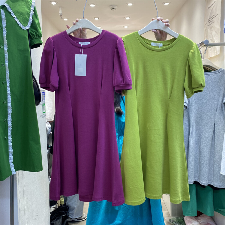 New in early summer! 【E】 Korean round neck elastic cotton dress 18051# XYY