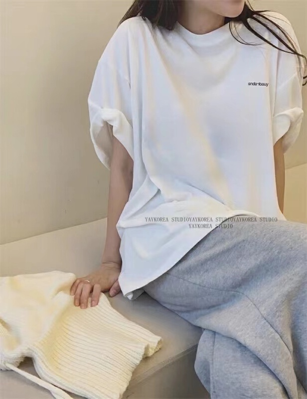 goods in stock! New in early summer! [pinshang] Korean style embroidered letter loose T-shirt women's short sleeve T-shirt 9950# Cl