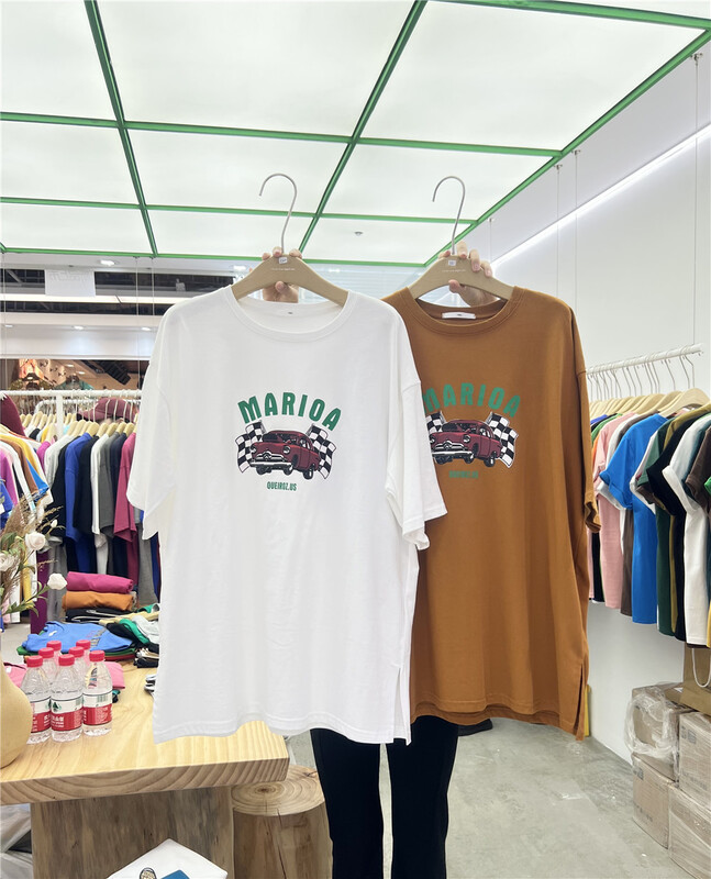 New year in early spring! [1986] Korean fashion car print loose short sleeve T-shirt 329# LSL