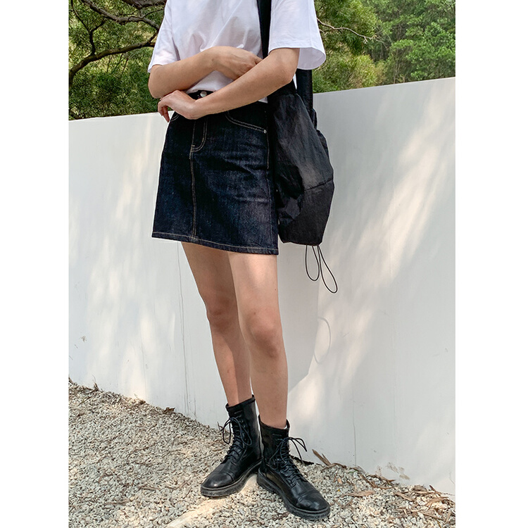 New year in early spring! [clean space] simple and versatile denim skirt b-28160# CLS