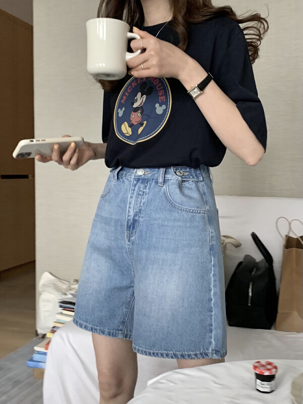 New year in early spring! [T.G] Korean loose fashion denim shorts 17097# cqw