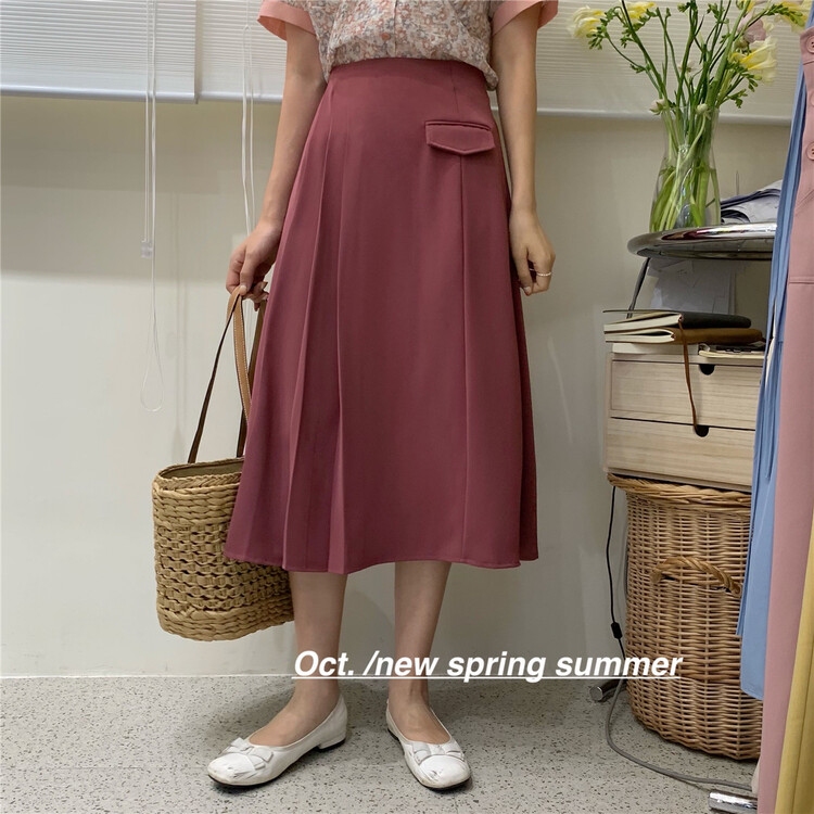 New in early summer! [OCT] Korean lady high waist suit pleated skirt 1561# hjy