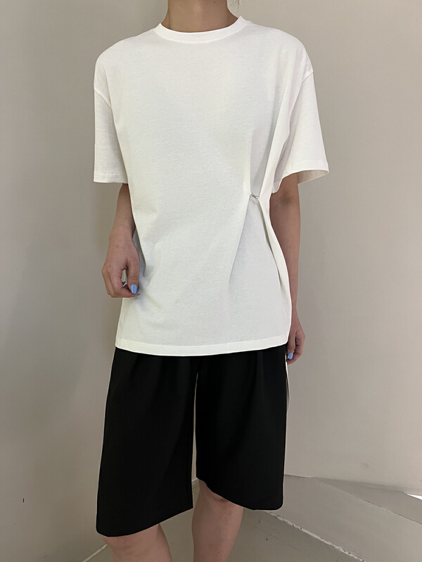 [Bu class] simple solid color versatile short sleeve T-shirt 13667# zxl