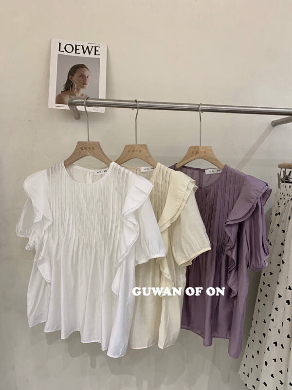 New in early summer! [G.W] Korean fashion Ruffle shirt 2255# zxx