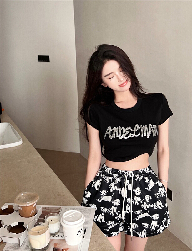 [x · h studio] printed dog fashion casual shorts (only casual shorts) 09287# ozq