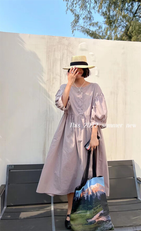 [this] Korean style pure color thin dress r1093# CSX
