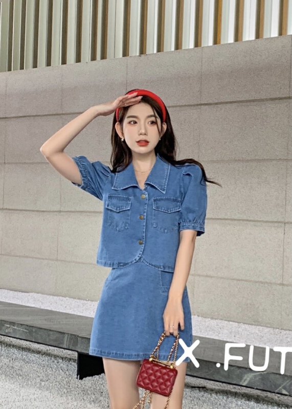New year in early spring! [x.future] simple fashion denim versatile skirt 8807# zxx