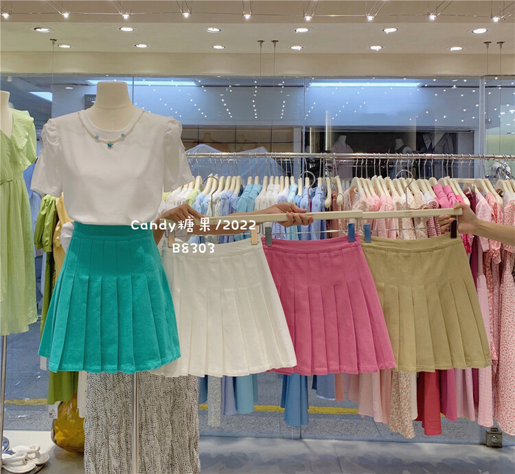 [candy] Korean sweet pleated skirt ys3-8303# zjy