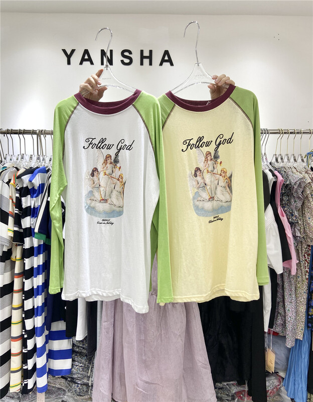 [Yan Sha] Korean versatile angel long sleeve T-shirt 222# CLS