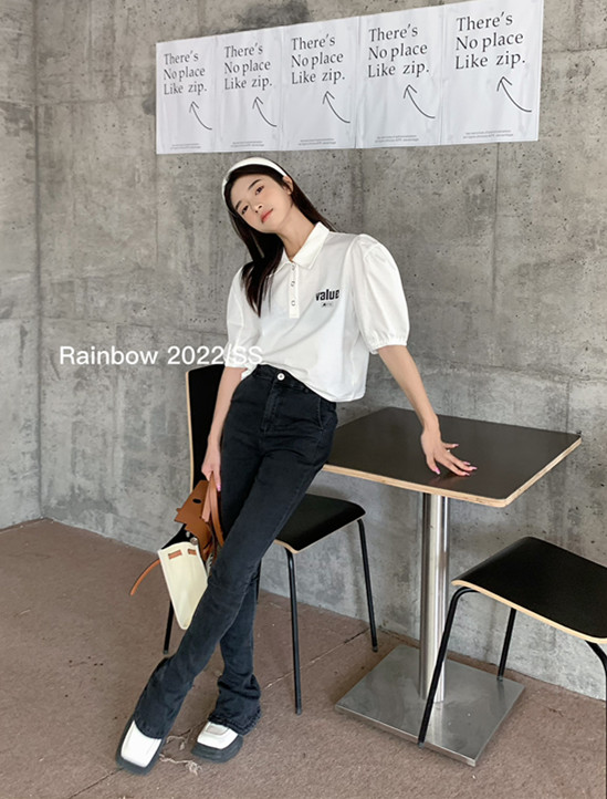 [Meet Rainbow] simple and versatile comfortable shirt 11863# LSL