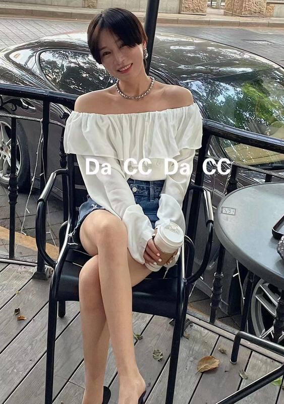現貨!【DA CC】一字肩顯瘦百搭小衫  9639#  ZXL
