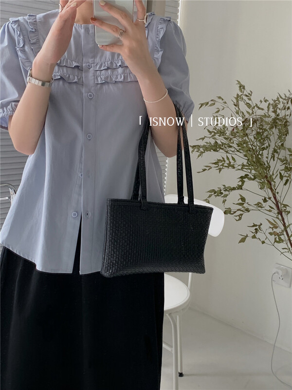 New in early summer! [blank] lady's short sleeved shirt with fungus edge 322283# WPL