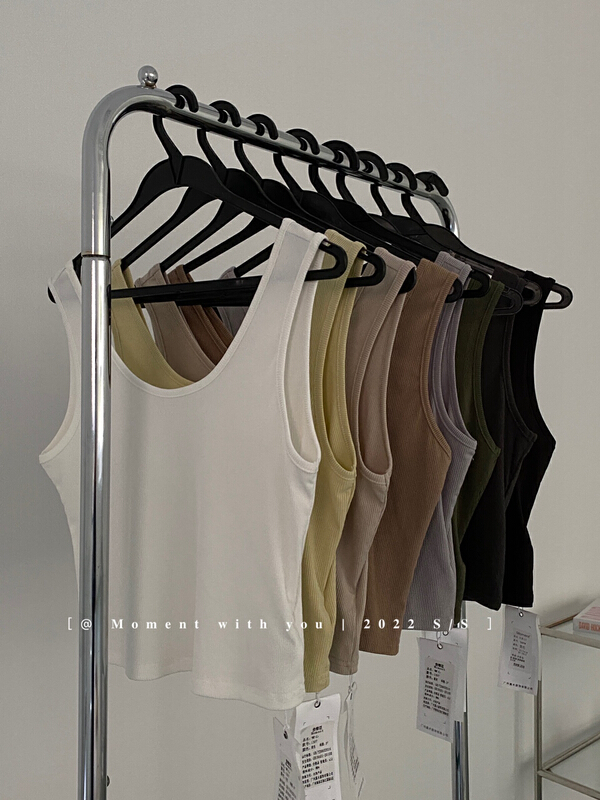 [moment with you] simple short clean vest / sling 1307-1# LSW