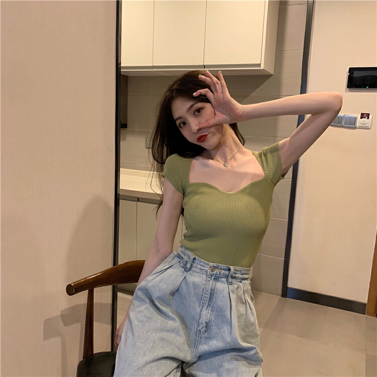[yes] French simple Knitted Blouse 33081# ozq