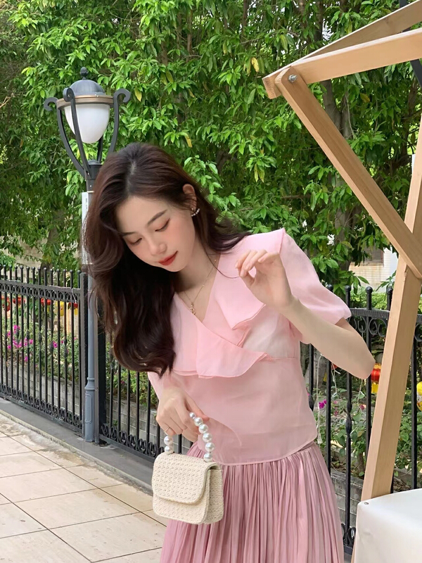 [Luoyi] fashion classic versatile blouse 9615# ll