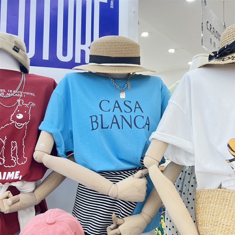 New in early summer! [1986] crew neck lettered short sleeve T-shirt c748# LSL