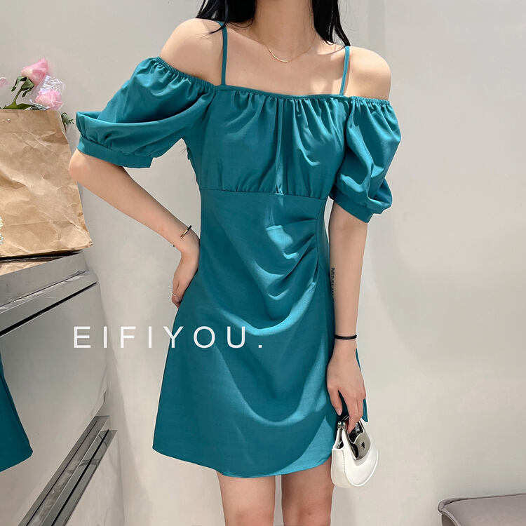 [EI fi you] new Hepburn style waist closing two-piece dress 5072# LSL in early summer