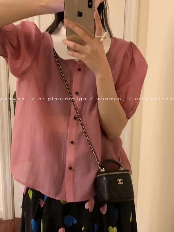 goods in stock! [wanwan] simple and versatile contrast collar shirt 1732# HBx