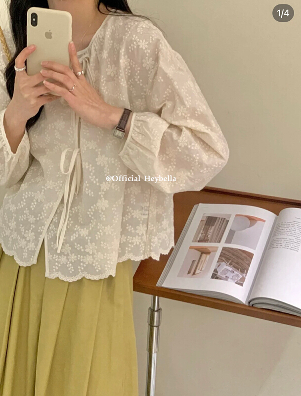 New year in early spring! [hey Bella] niche design side lace up shirt 1123# ll