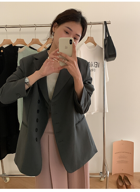 New year in early spring! [the mind] solid color Versatile Single breasted suit 60068\jhy