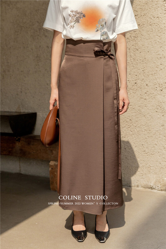 [Coline] split lady skirt c2140a\hyy