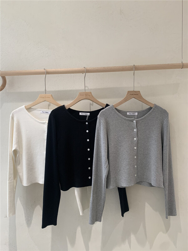 New year in early spring! [free Valley] Korean style breasted short net color knitted cardigan 6750# LSW