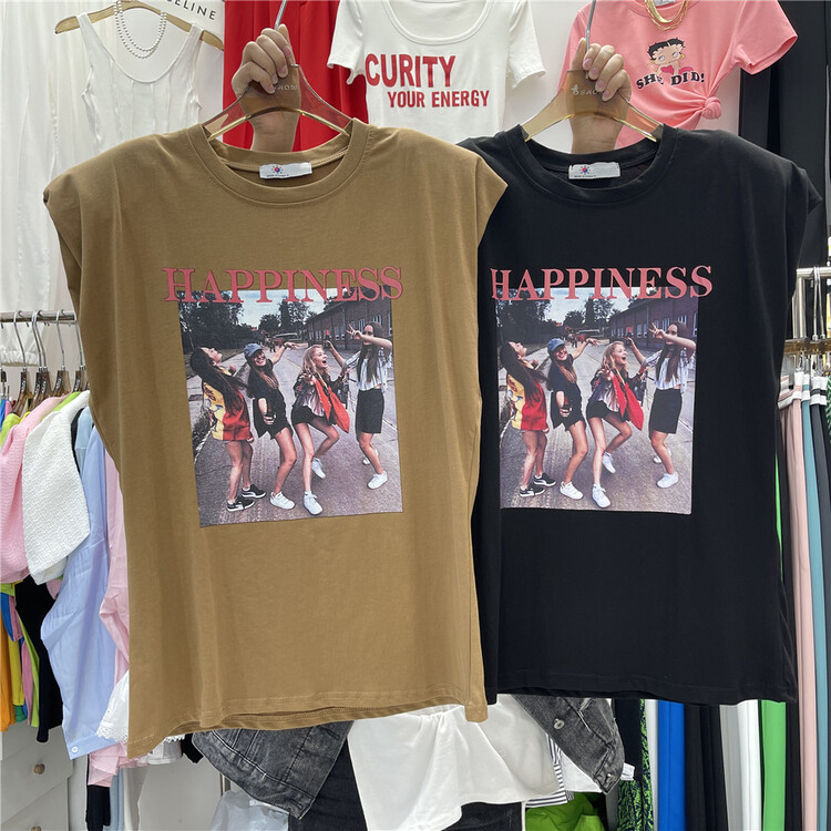 [show] Korean printed sleeveless vest / sling 98098# ozq