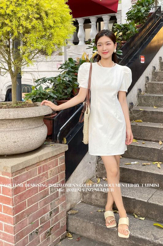 goods in stock! [tabmini] bubble sleeve temperament lady dress c19287# WPL