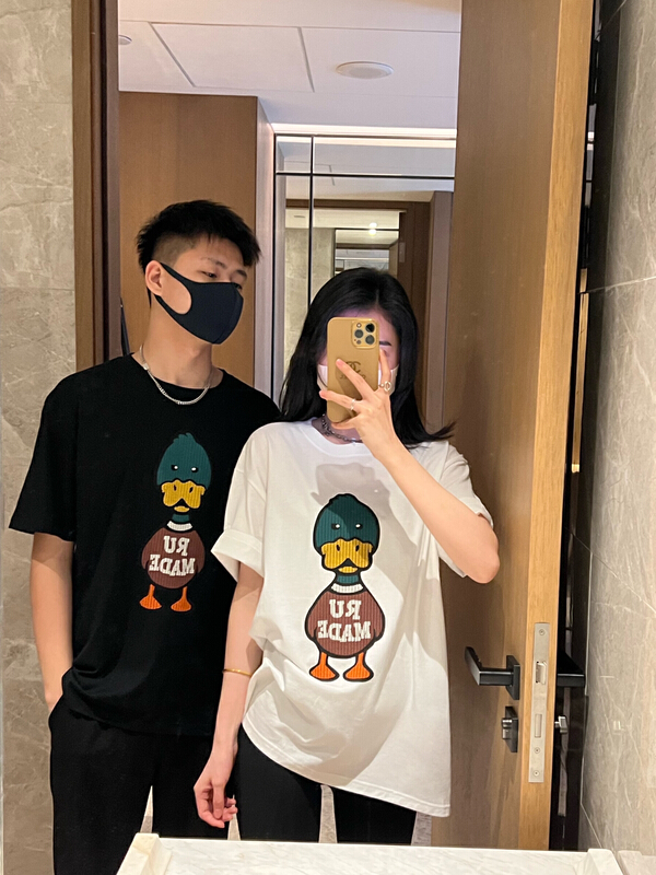 New in early summer! [ing] heavy craft foam duck loose short sleeve T-shirt 022# ZZL