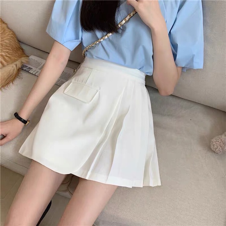 [Manulife] pleated lady style skirt 1867# ll
