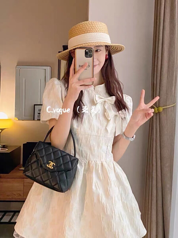[c.vogue] design sense: minority retro Chinese style waist closing puffy dress 2882# PCZ