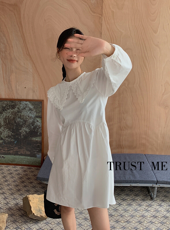 [trust me] lace doll neck Korean style lady dress (excluding vest hat) 18750# YYW