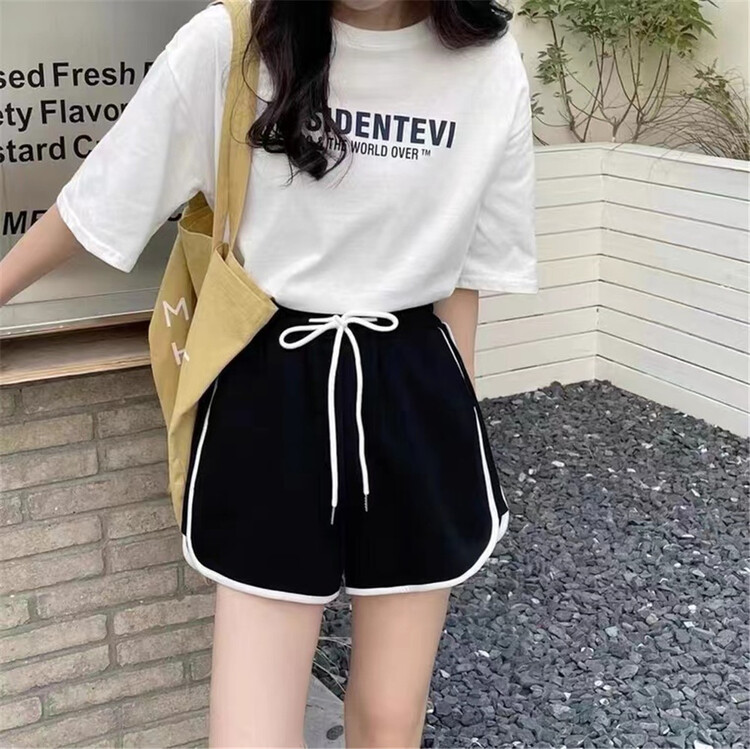[H.Y] elastic waist versatile color blocking casual shorts 618# XYJ