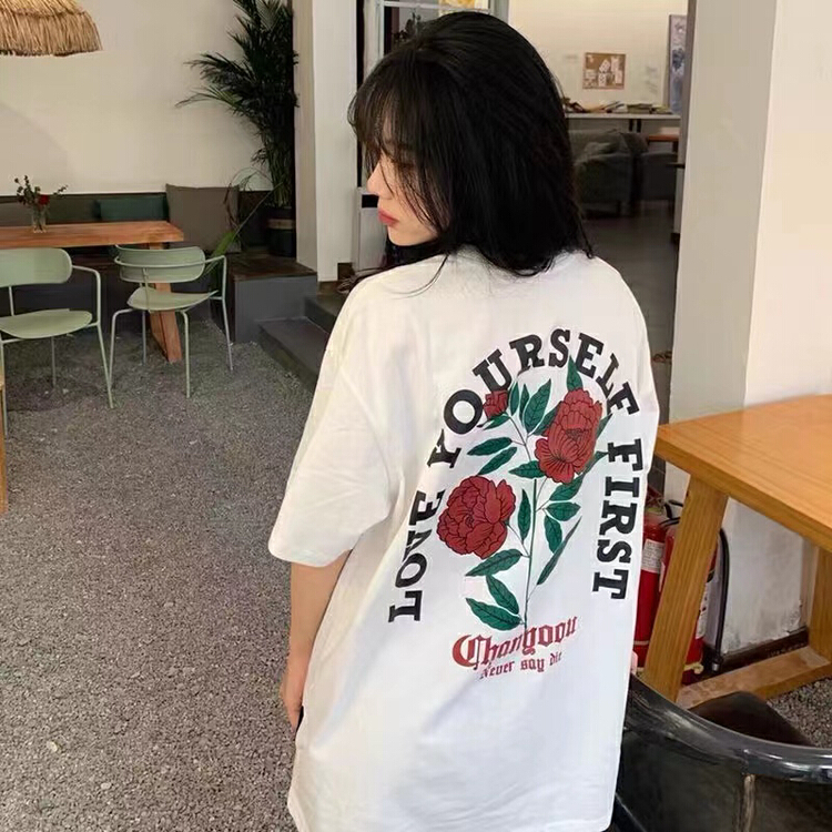 [j.2] Korean casual printed short sleeve T-shirt 8635# LSW