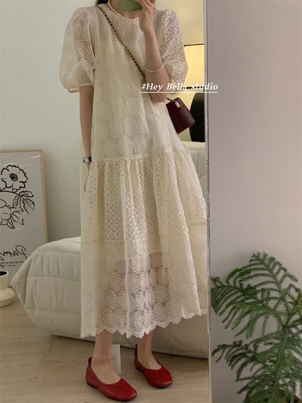 [hey Bella] round neck lace lady dress ys1-1280# ll