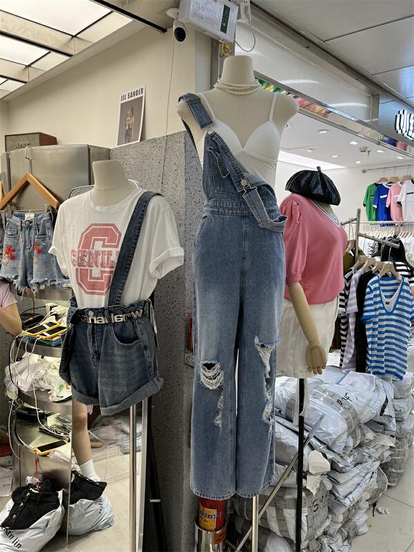 goods in stock! New in early summer! [X1] Korean denim slim suspenders w220# hyy