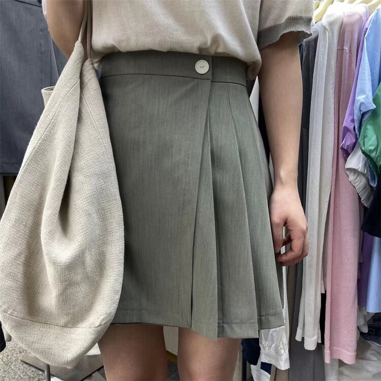 [only one] Korean side pleated versatile skirt 8258# XYY
