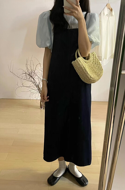 【C 歐尼 】牛仔吊帶連衣裙  C351-626026#  HLL