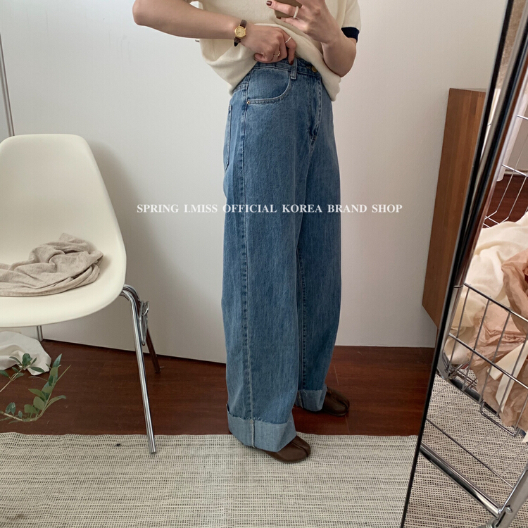 New year in early spring! [Imiss] versatile crimped high waist jeans cx7937# LSW