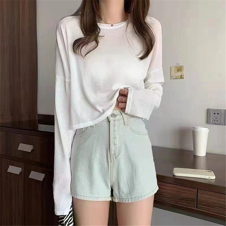 Eight colors! [and] Korean round neck short sunscreen shirt 22060# zxx