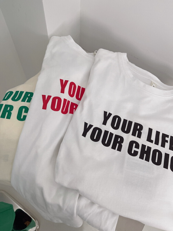 goods in stock! [C oni] Korean alphabet printed Pullover loose short sleeve T-shirt c225-516522# lwy