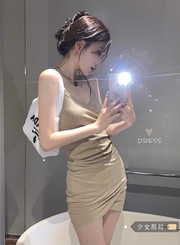 [xinyuanjieyi Xinyuan garment] fashion high waist slim fitting irregular dress 575# Cl