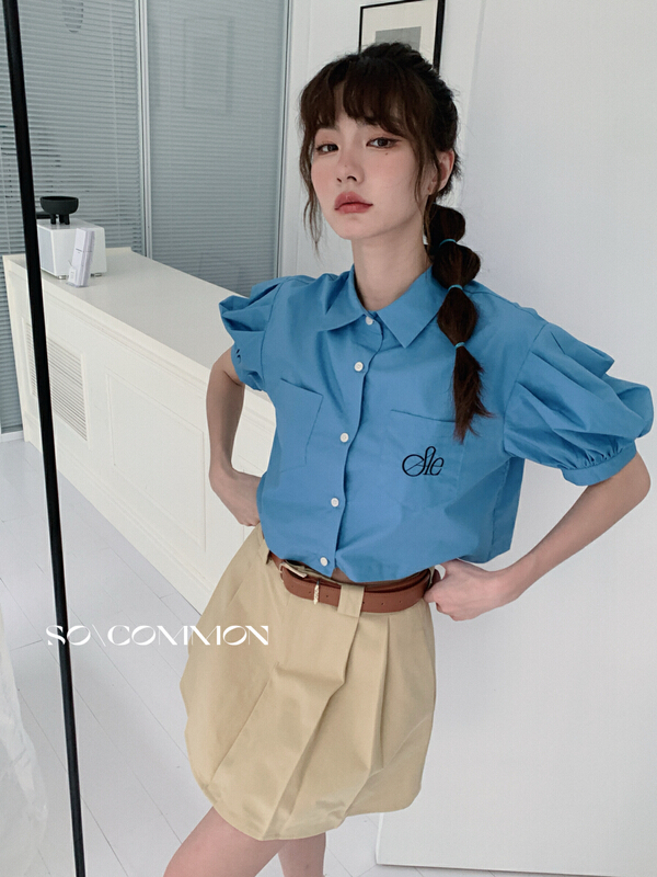 New in early summer! [so common] letter embroidered Double Pocket Shirt 62472# XYJ