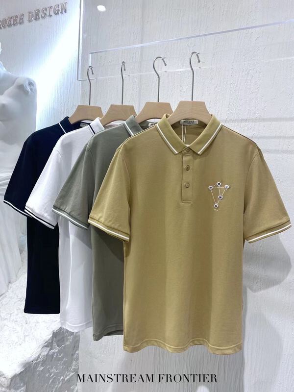 New in early summer! [Ruizhi] Casual Short Sleeved men's Retro simple small embroidery polo shirt z953# ZZL